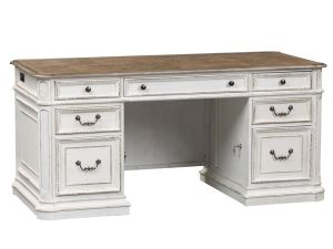 Magnolia Manor Antique White Jr. Executive Desk