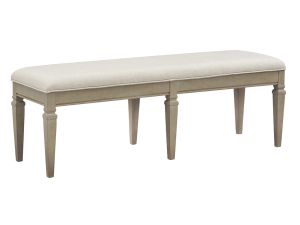 Lancaster Dovetail Grey Bench With Upholstered Seat