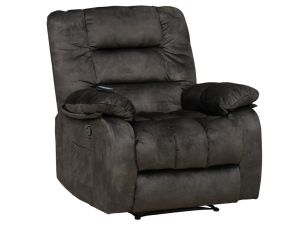 Dark Gray Manual Recliner with Massage and Heat