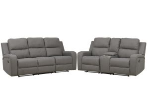 Margaret Dark Grey Manual Reclining Sofa and Console Loveseat