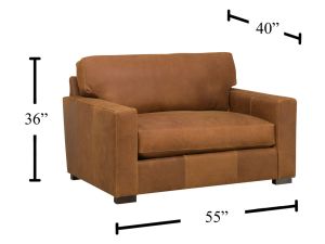 7101 Dixieland Pecan 100% Leather Oversized Accent Chair