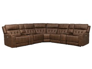 Anniston Canyon Silt 7 Piece Power Reclining Sectional w/Power Lumbar & Headrests