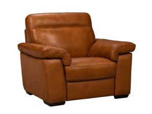 Brivido Brown Leather Power Reclining Arm Chair & Half