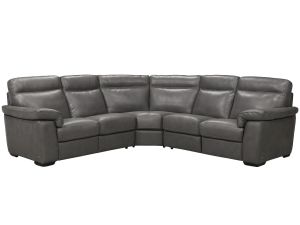 Brivido Gray Leather 3 Piece Power Reclining Sectional