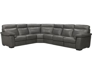 Brivido Gray Leather 4 Piece Power Reclining Sectional