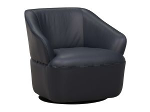 Damen Navy 100% Leather Swivel Chair