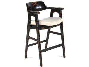 Wagner Distressed Black/Sand Cushioned Bar Height Stool