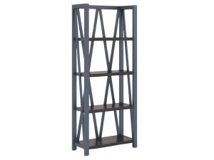 Americana Modern Denim Etagere Bookcase 