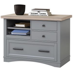 Americana Modern Dove Functional File Cabinet w/Power Center