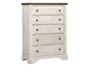 Valley Ridge 5 Drawer Chest White