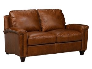 St. James Honey Leather Loveseat 