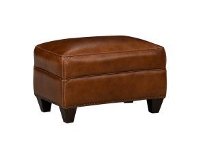 St. James Honey Leather Ottoman
