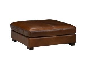 Dallas Chestnut Leather Square Ottoman