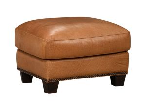 Madison Desert Sand 100% Leather Ottoman