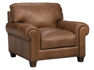 Madison Pecan 100% Leather Chair