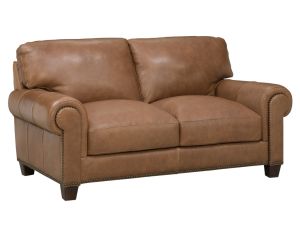 Madison Pecan 100% Leather Loveseat