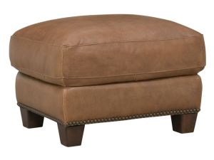 Madison Pecan 100% Leather Ottoman