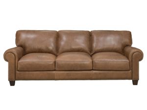 Madison Pecan 100% Leather Sofa