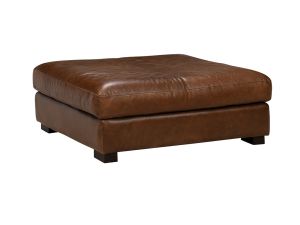 Splendor Chestnut Leather Ottoman