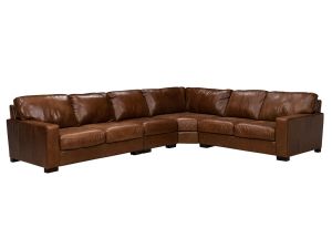 Splendor Chestnut Leather 4 Piece Sectional