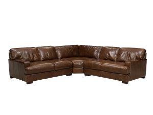 Dallas Chestnut Leather 3 Piece Sectional 