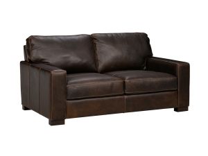 Waco Brown 67" Leather Loveseat