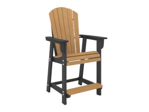 St. Simons Black & Brown Outdoor Fan Back Counter Chair