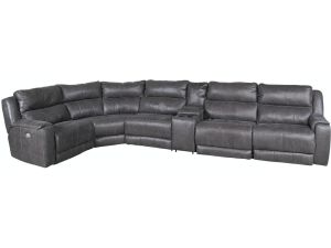 Dazzle Slate 6 Piece Power Reclining Sectional 