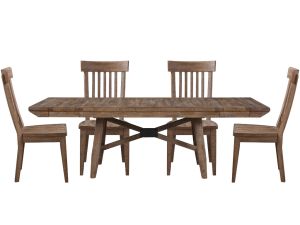 Riverdale Rectangle Trestle Table w/4 Slat Back Chairs