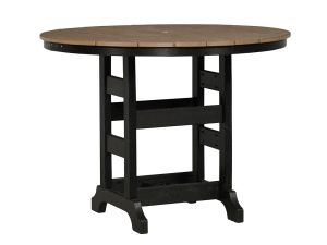 Black & Weatherwood 48" Round Counter Height Outdoor Dining Table