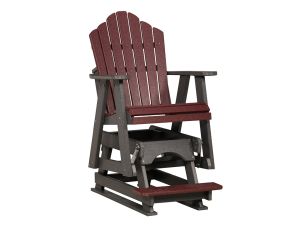 Slate & Cherrywood Scallop Back Counter Height Outdoor Glider