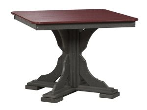 Slate Grey & Cherrywood 40" Square Outdoor Pedestal Dining Table