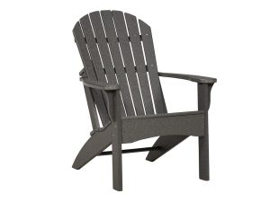 Slate Grey Fan Back Fixed Outdoor Adirondack Chair