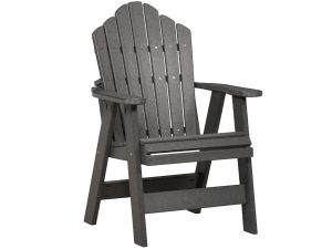 Slate Grey Scallop Back Outdoor Dining Chair