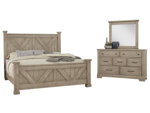 Cool Rustic Clear Maple 3 Piece X Bedroom Set