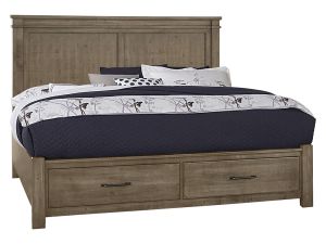 Cool Rustic Stone Grey Mansion Bed with Storage Footboard