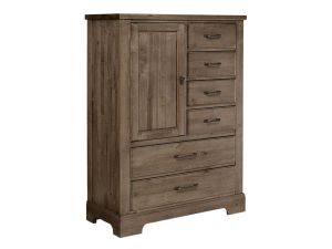 Cool Rustic Stone Grey 6 Drawer Standing Chest