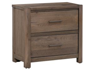 Crafted Oak Aged Grey 2 Drawer Nightstand 