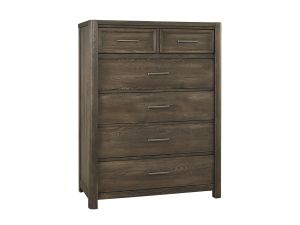 Crafted Oak Aged Grey 5 Drawer Chest