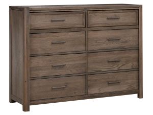 Crafted Oak Aged Grey 8 Drawer Dresser 