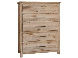 Dovetail Sun Bleached White 5 Drawer Chest