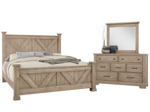 Cool Rustic Clear Maple 3 Piece X Bedroom Set