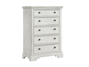 Olivia Brushed White 5 Drawer Chest 