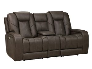 Alpha Capriccio Smoke Zero Gravity Triple Power Console Loveseat