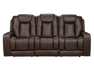 Alpha Capriccio Walnut Zero Gravity Triple Power Reclining Sofa with Immersive Audio