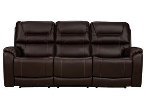 Drake Walnut  Power Reclining Sofa w/ Power Headrests & Lumbar