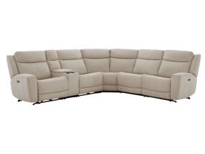 Repose Avenue Defender Sand 6 Piece Dual Power Reclining Sectional