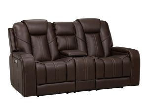 Alpha Capriccio Walnut Zero Gravity Triple Power Console Loveseat w/ Immersive Audio
