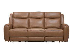 Relax Avenue Impression Caramel Leather Dual Power Reclining Sofa