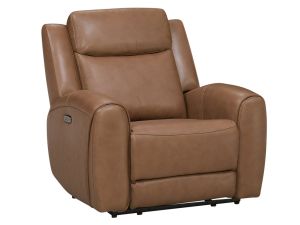 Relax Avenue Impression Caramel Leather Dual Power Recliner